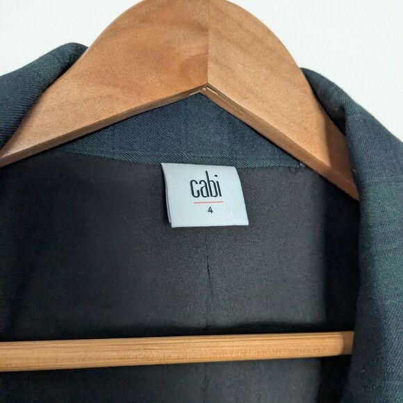 CAbi Tartan Navy Plaid Peplum Jacket - Picture 2 of 7